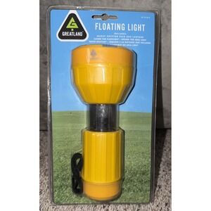 Vtg. Greatland Floating Flashlight Area Light Fishing Camping w/ Lanyard &‎ Bulb
